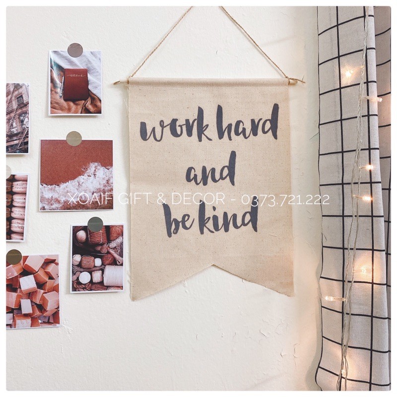 Cờ vải bố vintage decor in chữ, trang trí phòng ngủ | BigBuy360 - bigbuy360.vn