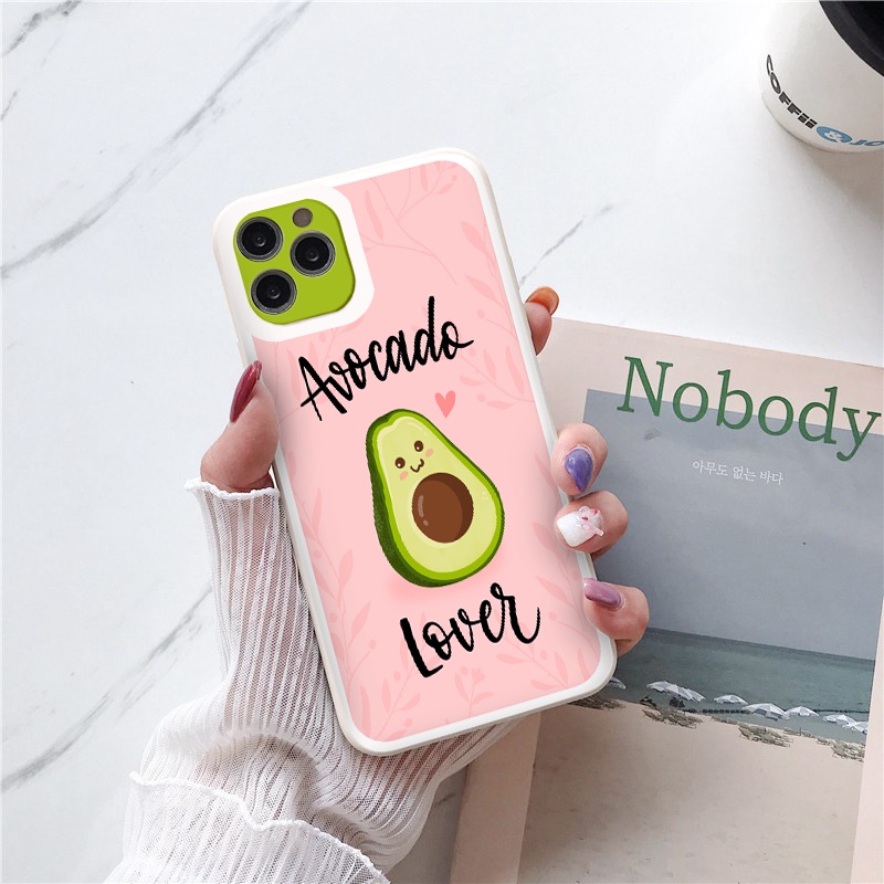 Ốp lưng iphone quả bơ cạnh vuông dẻo ip 6splus/7/7plus/8/8plus/x/xr/xs/11/12/pro/max/plus/13promax tr141