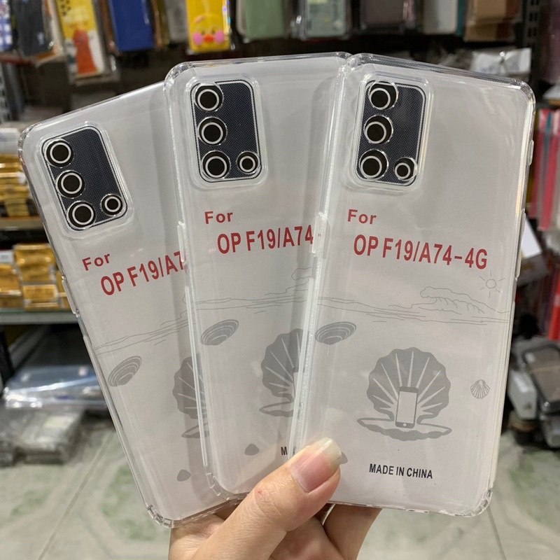 Ốp Oppo A74 4G / F19 /A95 4G dẻo trong suốt,cụm viền bảo vệ camera.