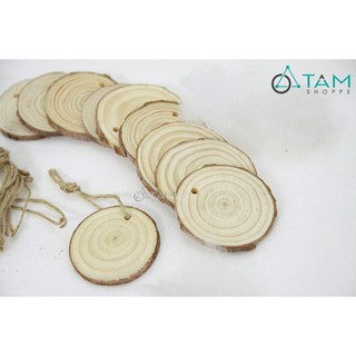 Combo 10 Lát gỗ mini trang trí Đk 5cm số 03