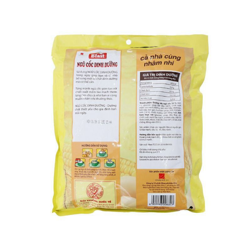 Ngũ cốc dinh dưỡng VinaCafé B'fast bịch 500g