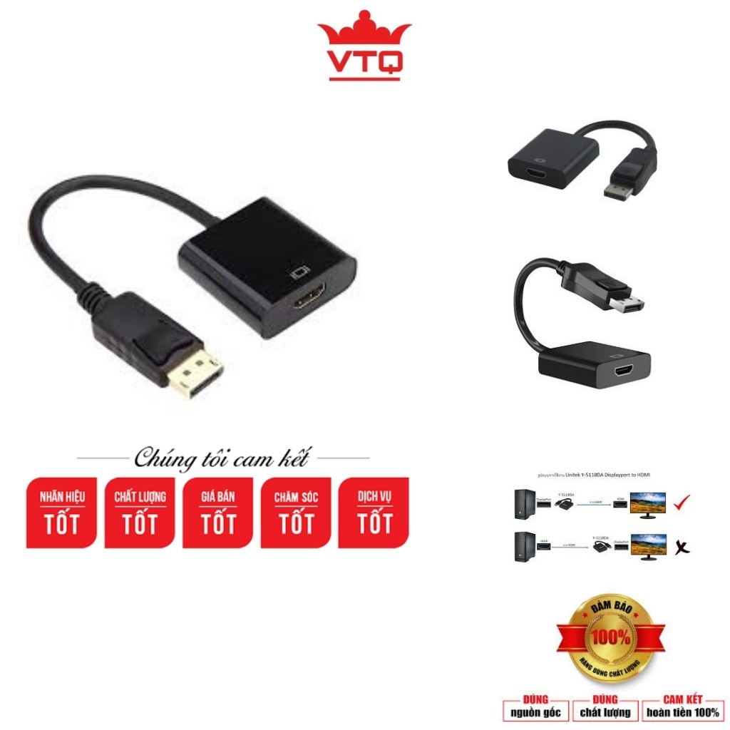 Cáp chuyển đổi display port ra hdmi,Dây Cáp Chuyển Displayport sang Cổng HDMI.shopphukienvtq