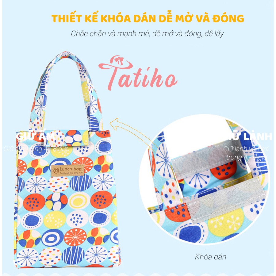 [Hàng Xịn, Giá Tốt]Túi Đựng Hộp Cơm Cách Nhiệt Chống Thấm Nước Cao Cấp Vải Oxford 600D 18x18x38cm - Lunch Bag - Mã TG004