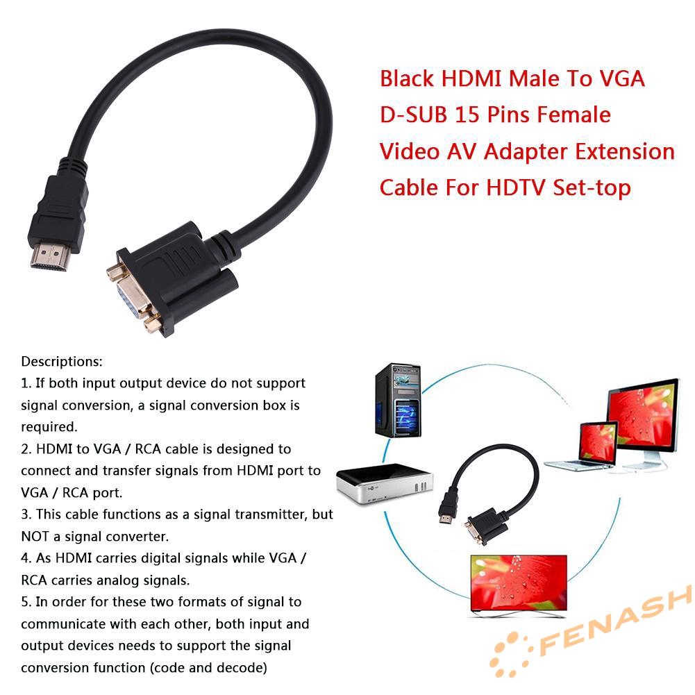 Cáp Chuyển Đổi Hdmi Đực Sang Vga D-Sub 15 Cái Cho Hdtv