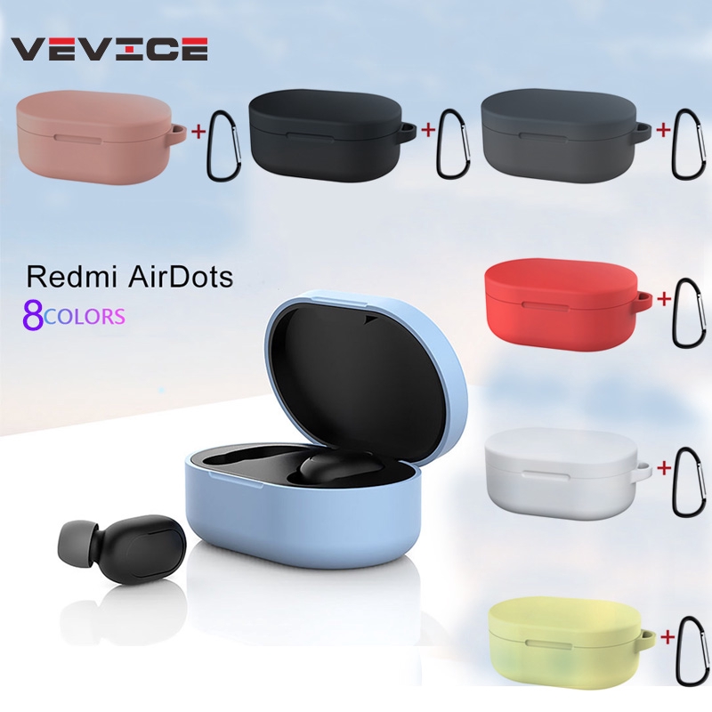 Vỏ silicone mềm bọc bảo vệ hộp đựng tai nghe bluetooth Redmi AirDots kèm móc khóa tiện lợi