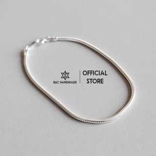 Lắc tay Bạc Handmade.Vòng tay mì trơn bạc nguyên chất-Bạc Handmade