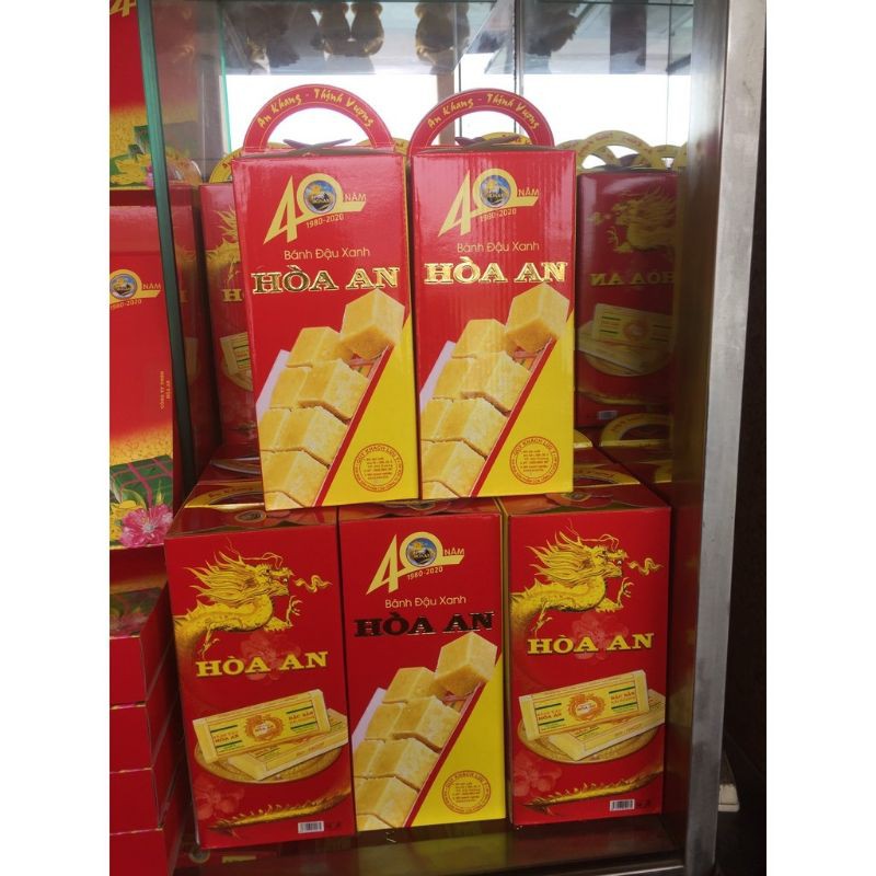 Bánh đậu xanh Hoà An hộp 1kg hộp gói quà ý nghĩa