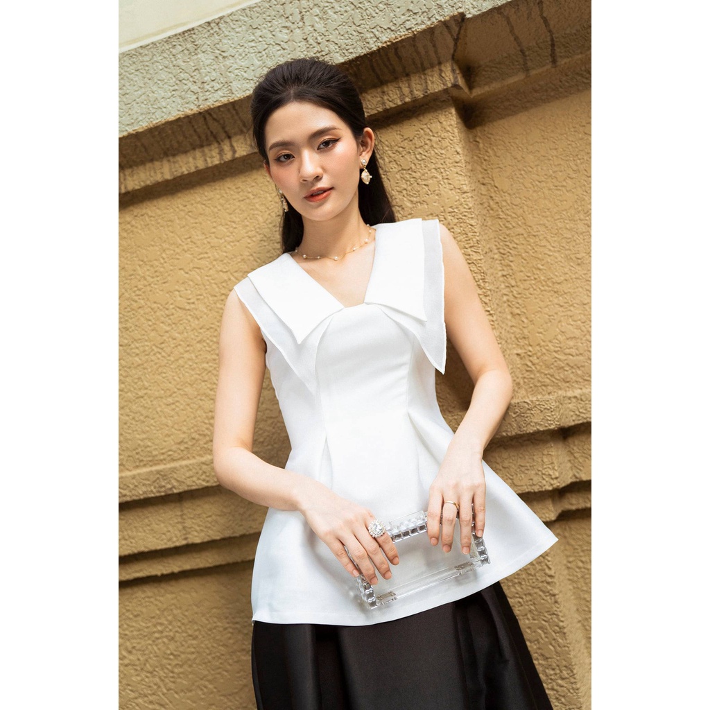 Áo sát nách dáng peplum cổ sen nhọn AMELIE A21021