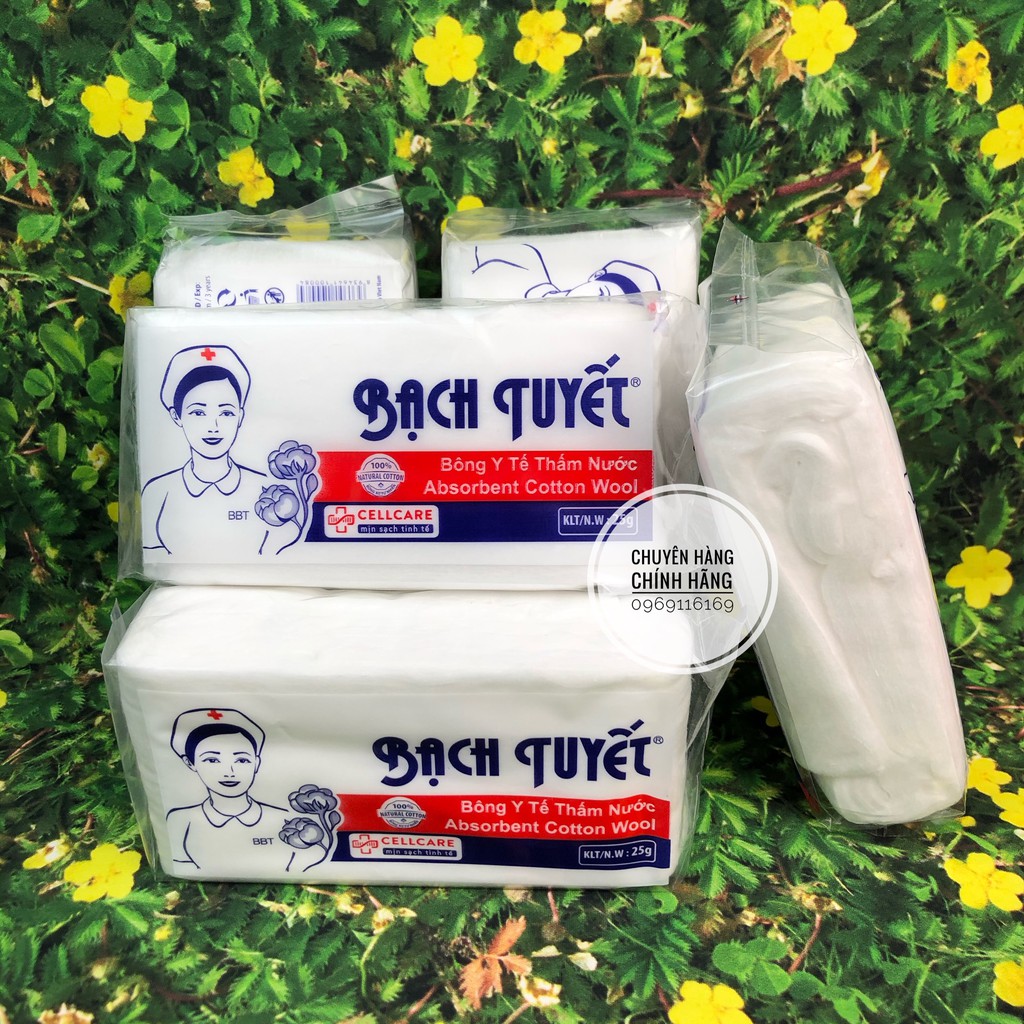 Bông gòn y tế Bông Bạch Tuyết 25gr sơ cứu vết thương