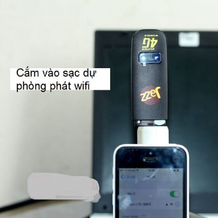 (HÀNG ĐANG HOT) Thiết bị USB phát sóng wifi- Chia sẻ mạng wifi cho 20 người dùng cùng lúc, DCOM 4G JAZZ SIÊU TỐC