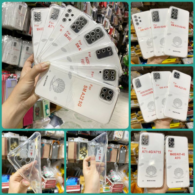Ốp lưng Samsung A22 5G A32 4G M52 A51 M40S A52 A52S A71 A72 A12 M12 A02S F02S M02S A03S A03 dẻo trong suốt bảo vệ camera