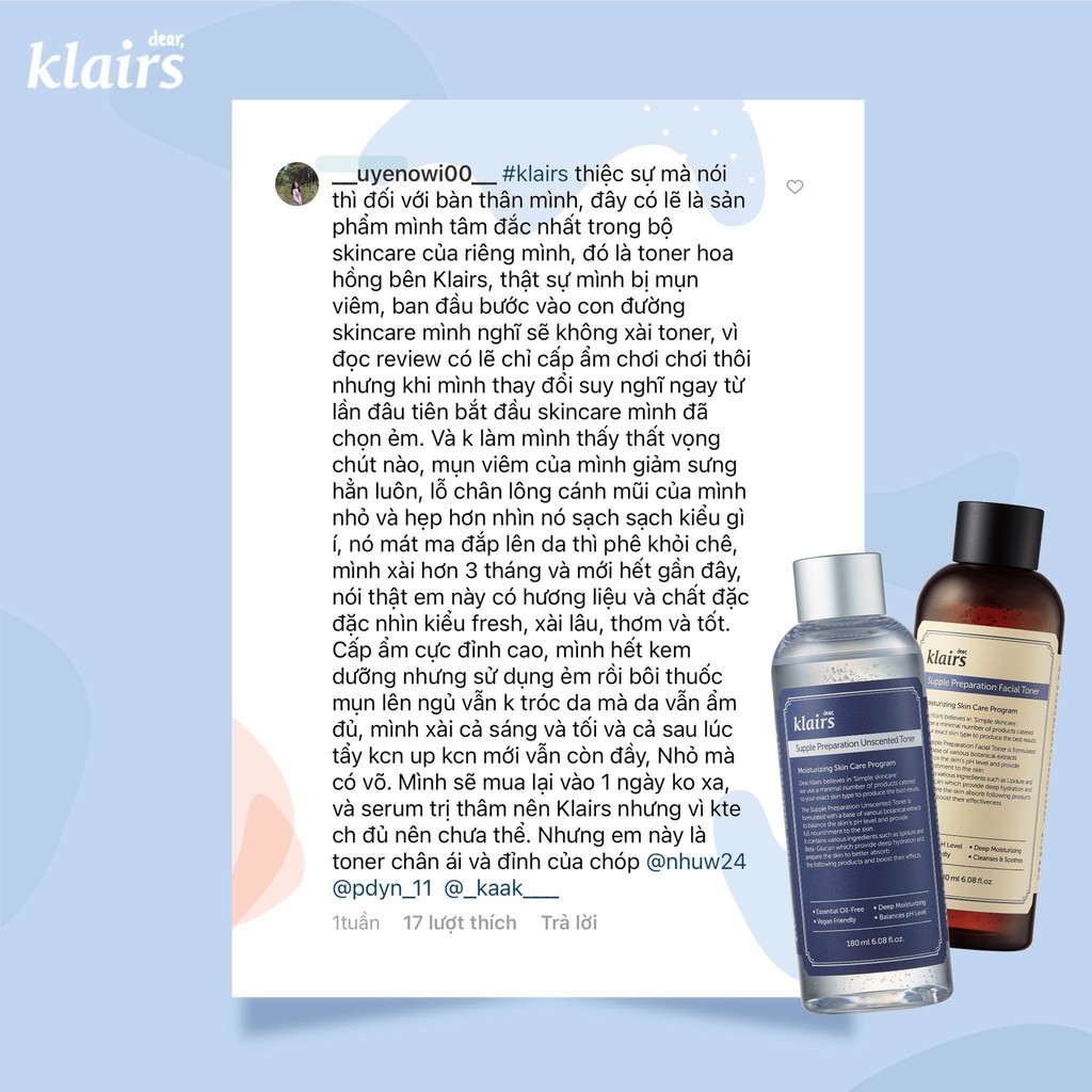 Nước Hoa Hồng Cấp Ẩm, Giảm Viêm Klairs Supple Preparation Toner 180ml | BigBuy360 - bigbuy360.vn