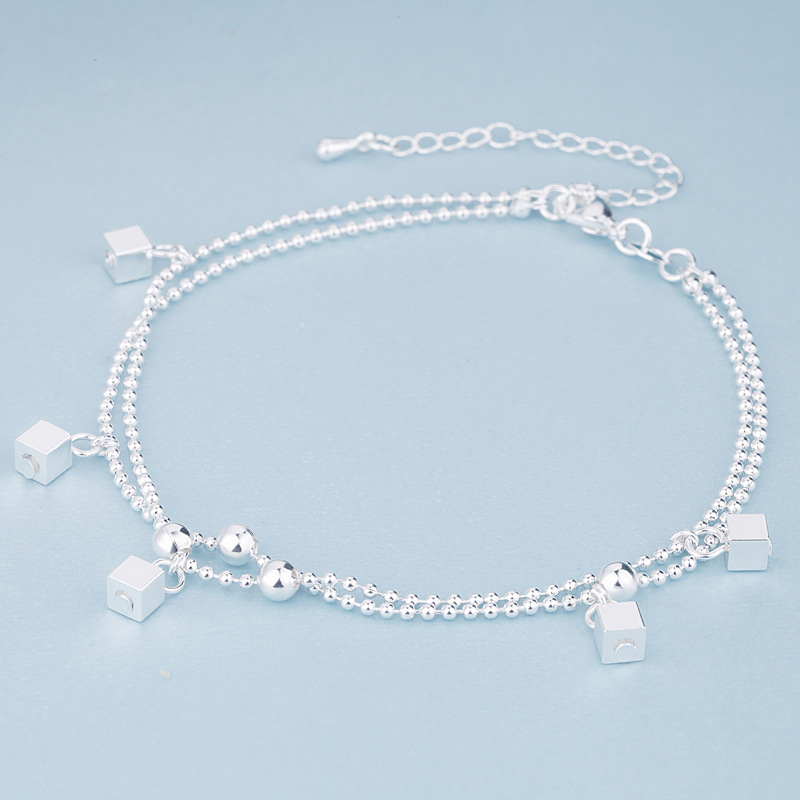 Lắc Chân Bạc 925 Thiết Kế Cách Điệu Phong Cách Hàn Quốc UMI JL046