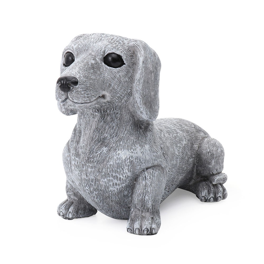 ☆YOLA☆ for Dog Lovers Garden Decor Table Centerpiece Dog Figurines Dog Statue Gift Lifelike Dachshund Sculpture Patio Lawn Memorial