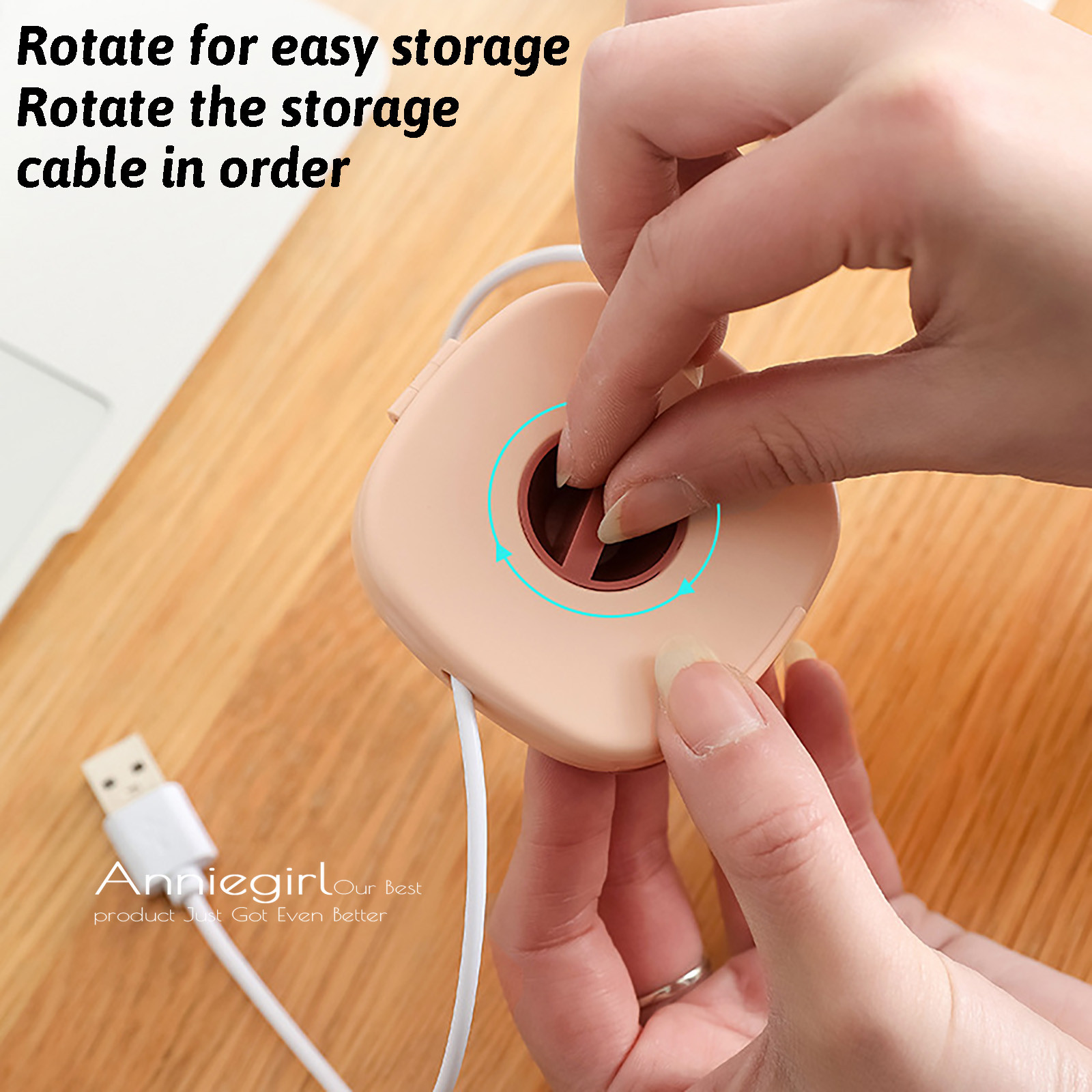 Rotatable Cable Storage Box Extendable Wire Cord Organizer Data Winder Management Multifunction Portable Organiser