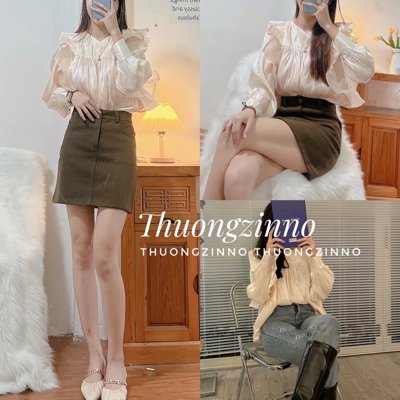 [Ảnh thật/Video]ÁO SƠ MI TƠ VẢI ORGANZA BẮT SÁNG ÁO SƠ MI CÁNH SÓNG ĐIỆU ĐÀ | BigBuy360 - bigbuy360.vn