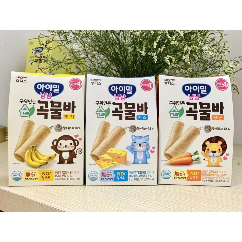 Bánh cuộn/Bánh quế ngũ cốc Ildong cho bé 9M