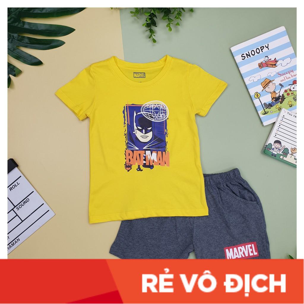 Bộ bé trai cộc tay Marvel hình mới. Chất cotton mềm mịn, thấm hút mồ hôi. Size 1-7 từ 9-22kg