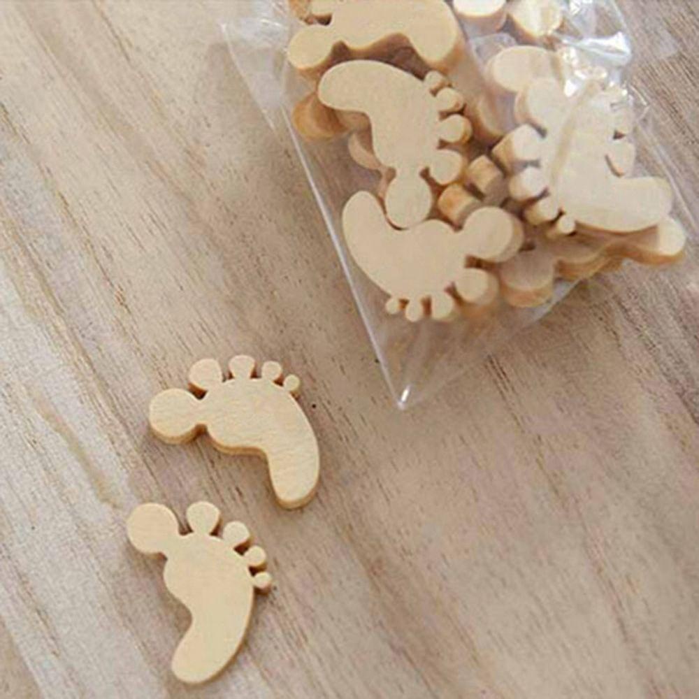 Nút Gỗ Hình Bàn Chân Em Bé Làm Đồ Thủ Công DIY