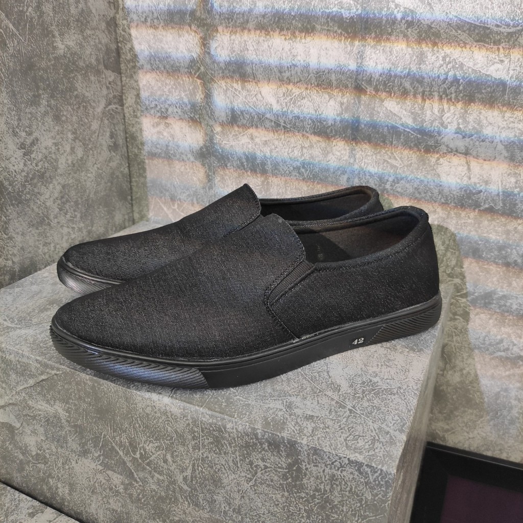 Giày lười vải nam full đen MT212 Shop Minh Thư