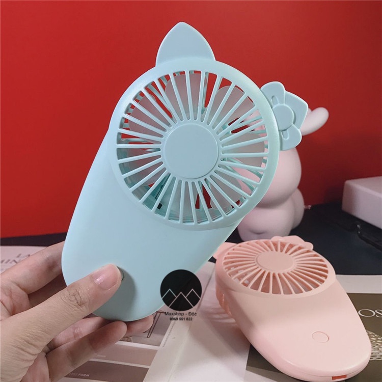 Quạt mini cầm tay tích điện quạt tích điện du lịch Hello Kitty để bàn giá rẻ Maxshop Độc