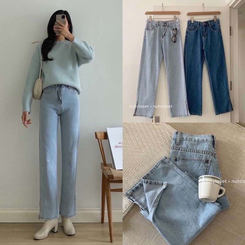 Quần jeans xẻ ống (MS8076) _ Q0102