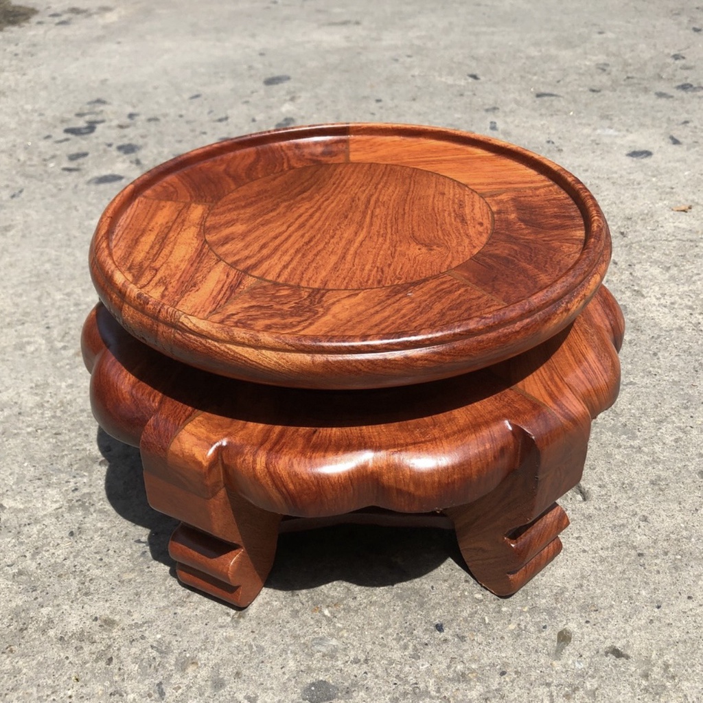 Kỷ tròn, đôn tròn, chân kê bát hương dáng cao gỗ hương cao cấp 28cm