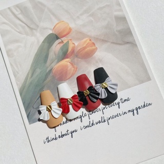Set 10 charm nơ sứ cao cấp trang trí móng