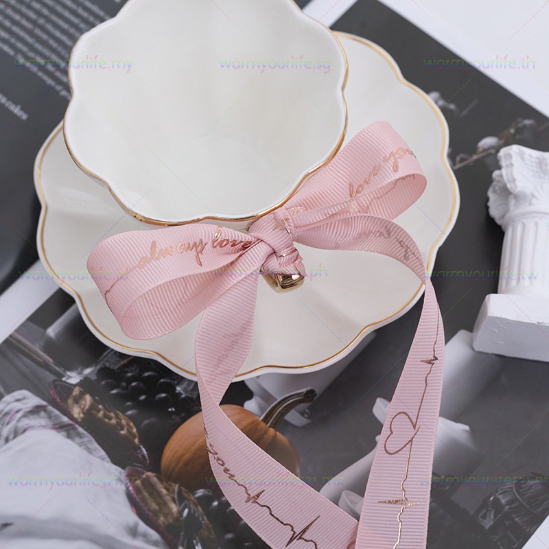 Cuộn Dây Ruy Băng Họa Tiết Hoa Xinh Xắn Rộng 2.5cm Dài 25Yards Dùng Để Gói Quà