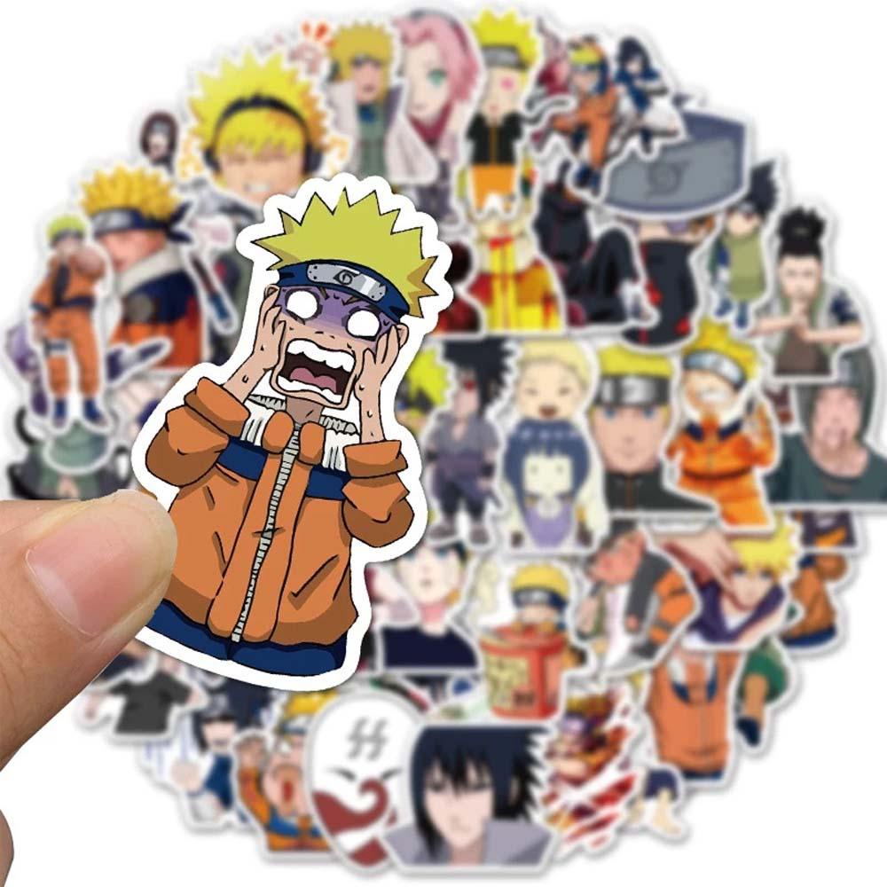 Set 50 Miếng Dán Anime NARUTO Vui Nhộn Trang Trí Laptop Ván Trượt