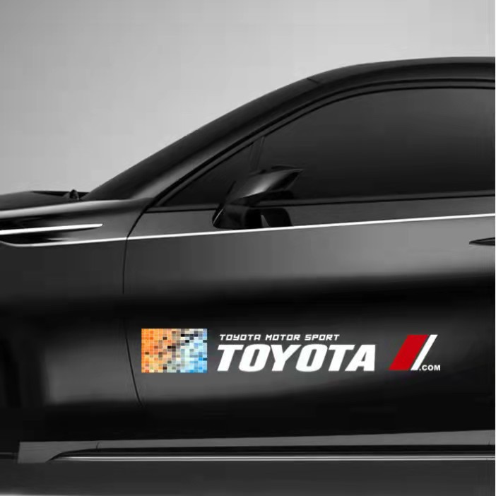 1 Cặp Nhãn Dán Thân Xe Hơi Toyota Vios hilux Innova Fortuner Wigo hiace Rush Avanza Alphard Altis Land Crusier Camry Rav4 Land Crusier Prado FJ Cruiser Yaris coaster 86 Supra