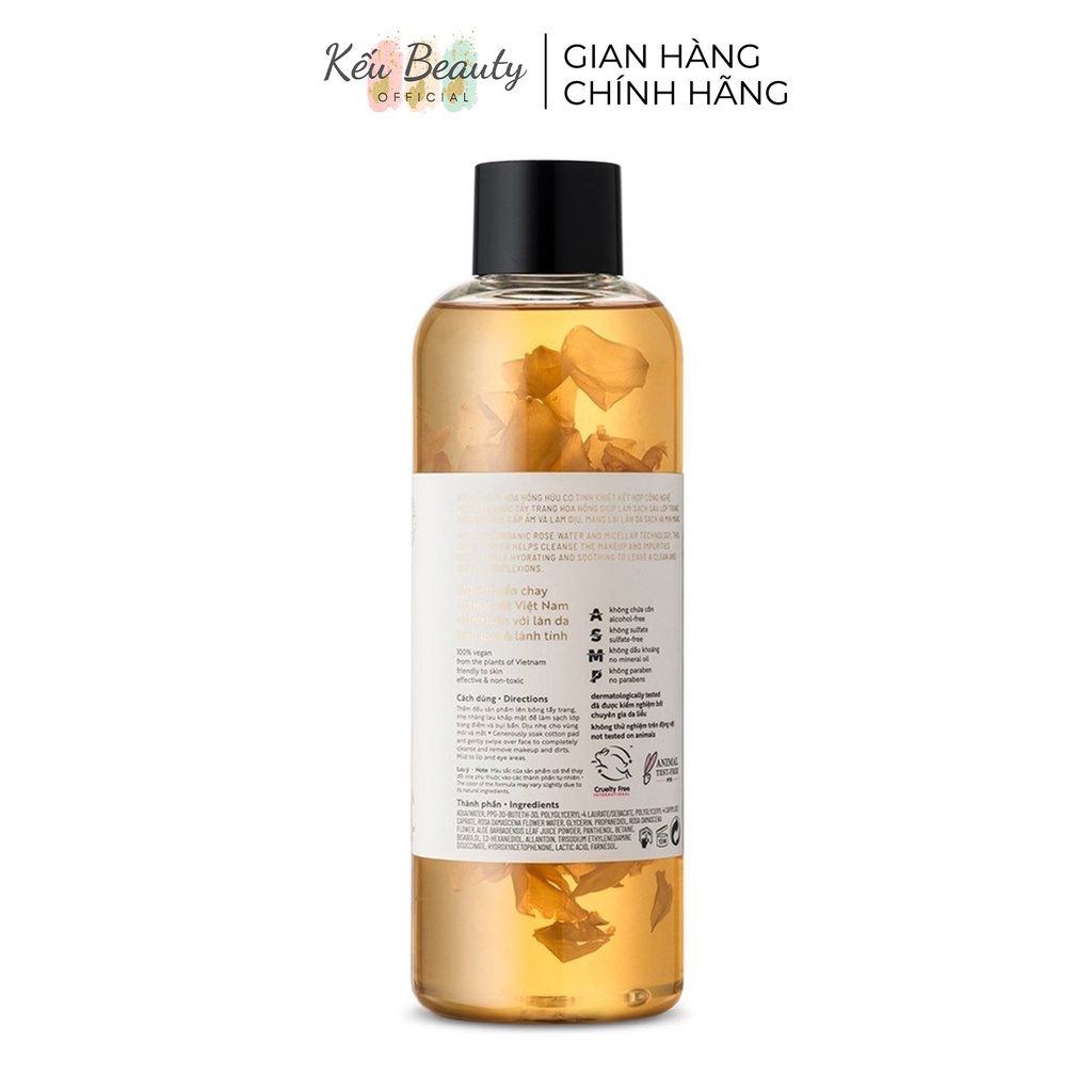 Nước tẩy trang hoa hồng hữu cơ Cocoon Rose Micellar Water làm sạch và cấp ẩm da mặt 500ml