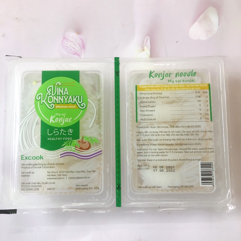 Mỳ Konjac / Bún nưa mì nưa Konjac 120g - 150g - 160g phù hợp cho người ăn kiêng Keto - Eat Clean