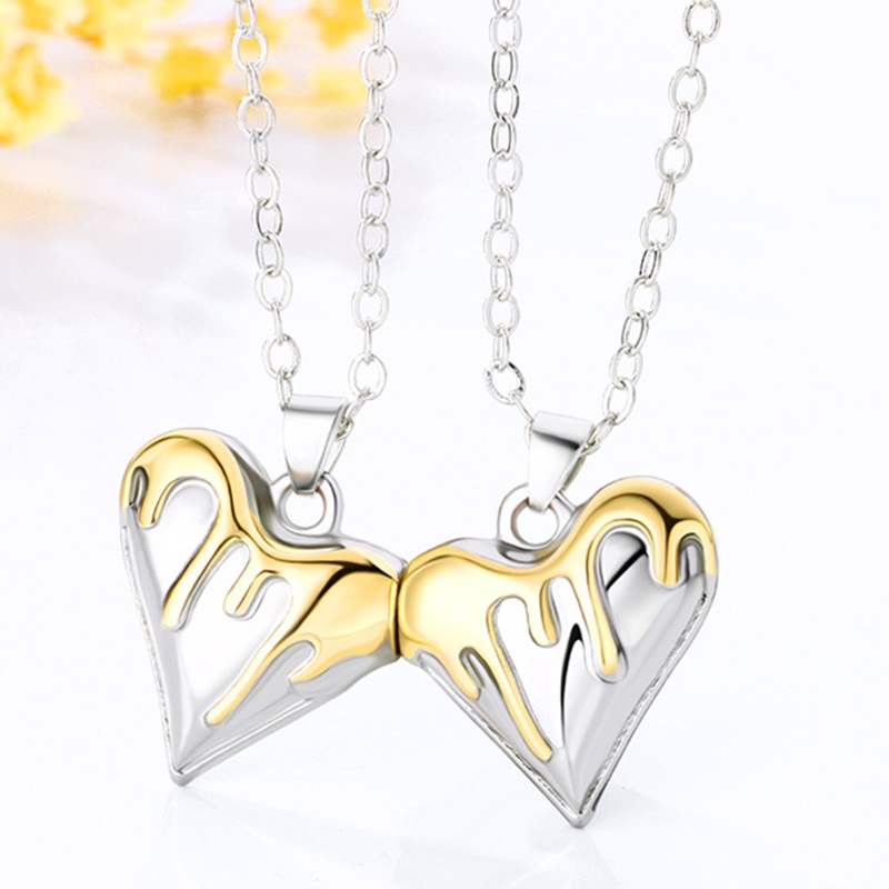 Flgo 1 Cặp Vòng cổ Nam Châm Hình Trái Tim Cho Cặp Đôi Sáng Tạo