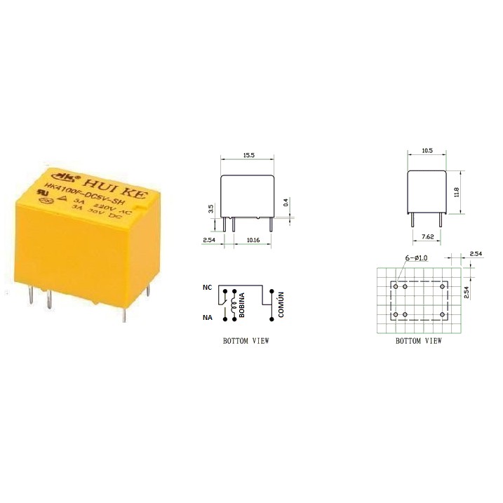 Combo 2 Relay HK4100F DC 5V,12V, 24V SHG 6 Chân