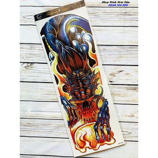 HÌNH XĂM DÁN KÍN TAY RỒNG - RỒNG XANH