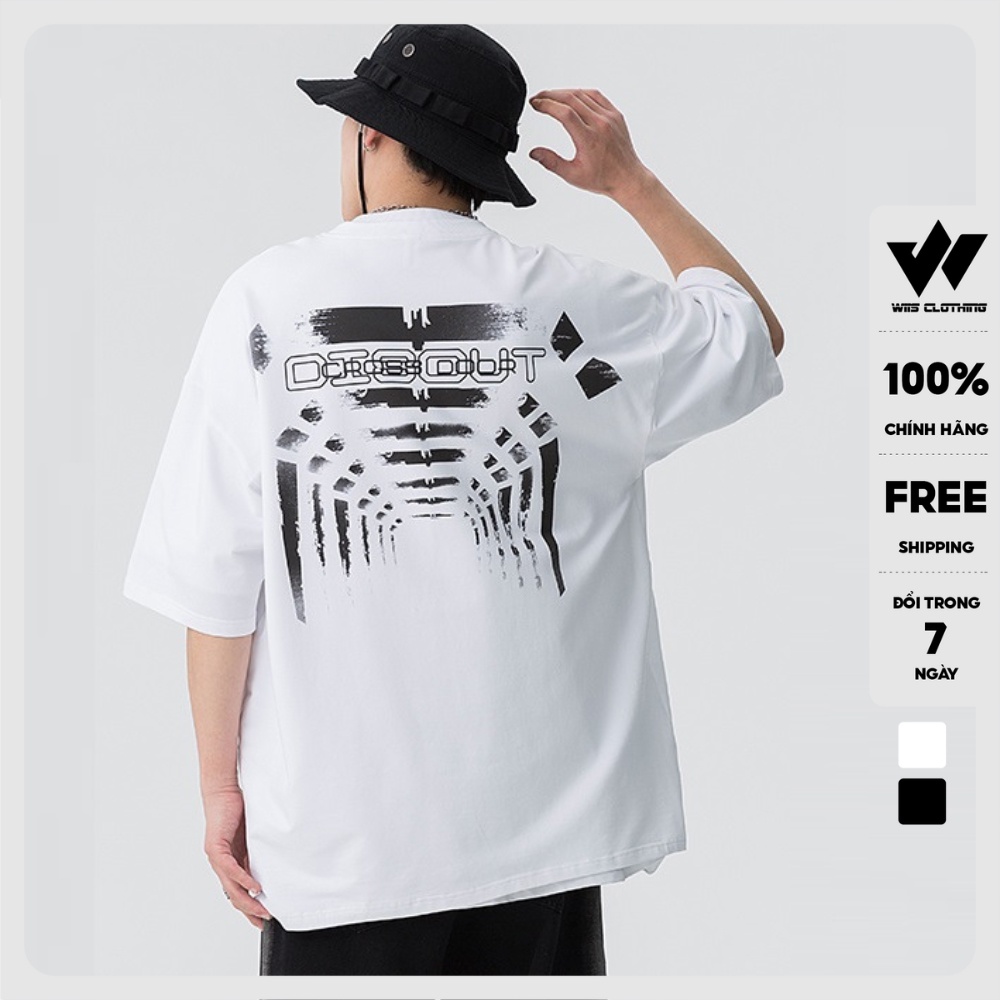 Áo phông tay lỡ unisex WIIS form rộng cotton Cross thun oversize nam nữ ulzzang