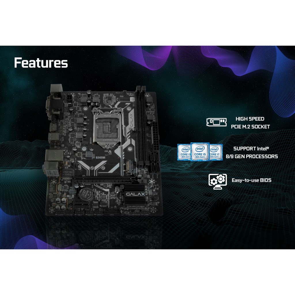 Bo mạch chủ GALAX B365M new, bảo hành chính hãng 36th (Intel B365, Socket 1151, m-ATX, 2 khe RAM DDR4) | BigBuy360 - bigbuy360.vn