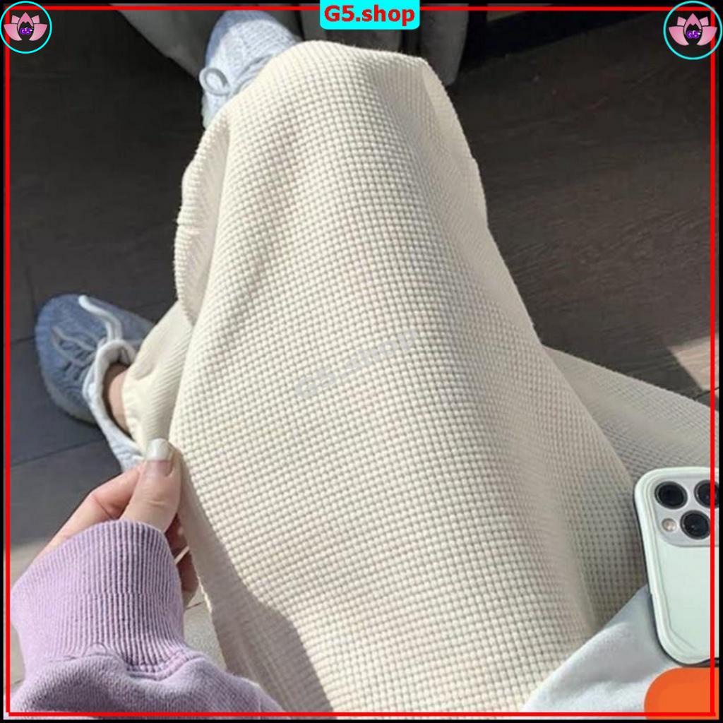 Quần xốp tổ ong Unisex, Jogger thể thao dài cạp chun có dây rút điều chỉnh eo vải co dãn