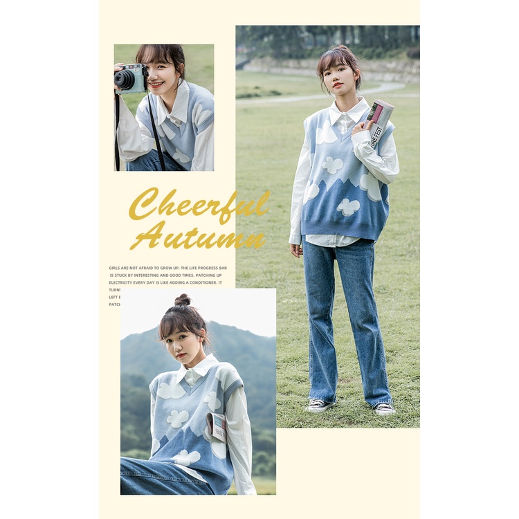 Áo len không tay in họa tiết dễ thương thời trang cho nữ
 | BigBuy360 - bigbuy360.vn