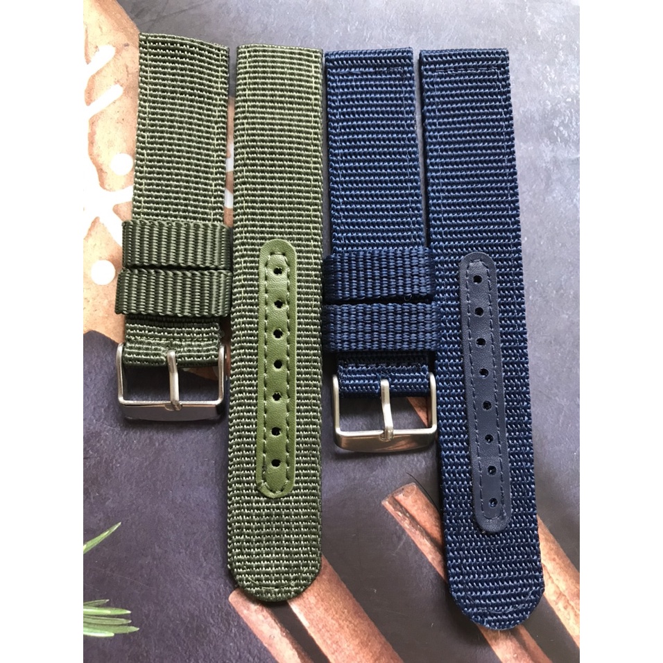 Dây dù đồng hồ Seiko màu Xanh quân đội