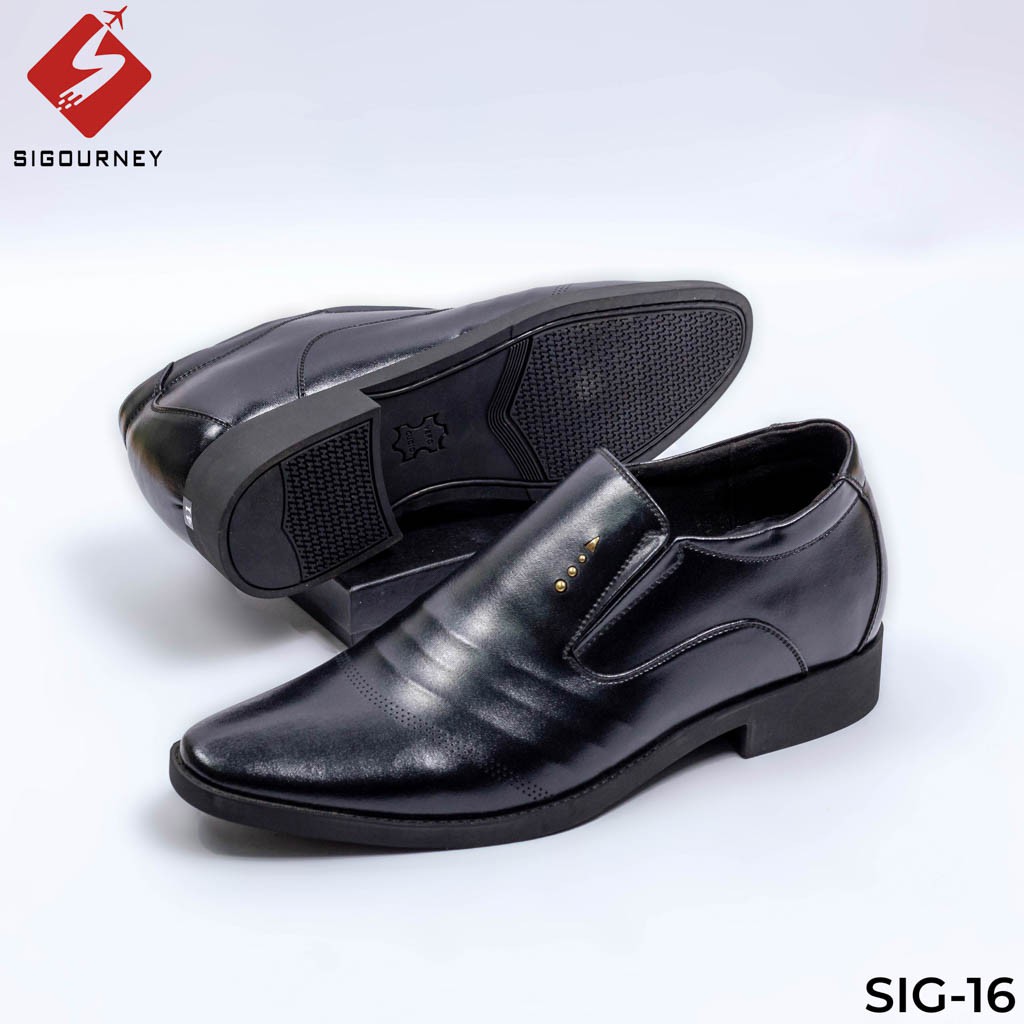 Giày tăng chiều cao nam 6cm dành cho dân công sở SIGOURNEY SIG-16 màu đen