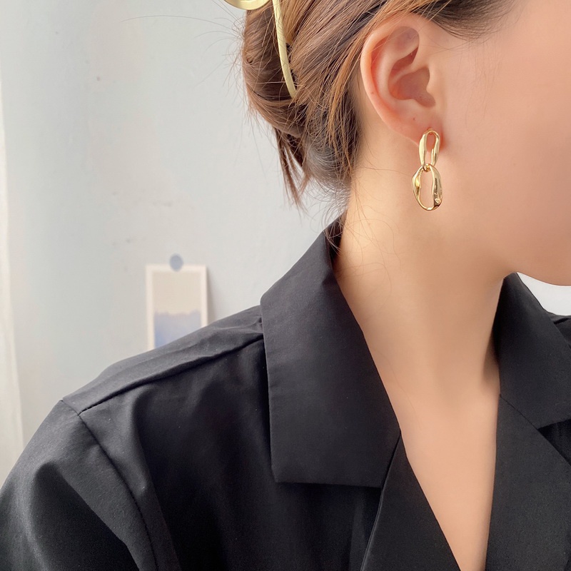 Bông Tai Mạ Bạc 925 Hình Tròn Phong Cách Retro Dành Cho Nữ