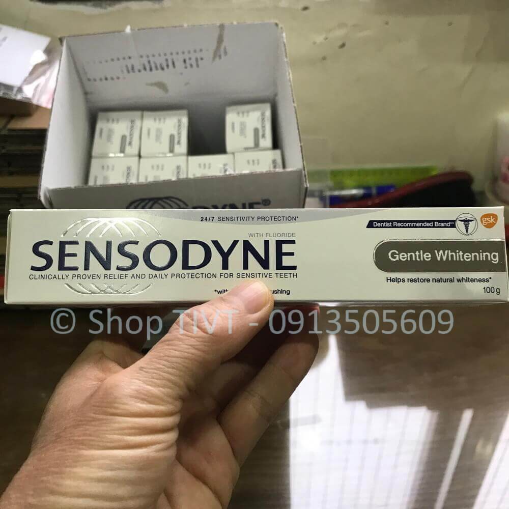 Sensodyne Gentle Whitening 100g Thái Lan, kem đánh răng làm trắng, sạch răng, ngừa cao răng, thơm mát tự nhiên-TIVT