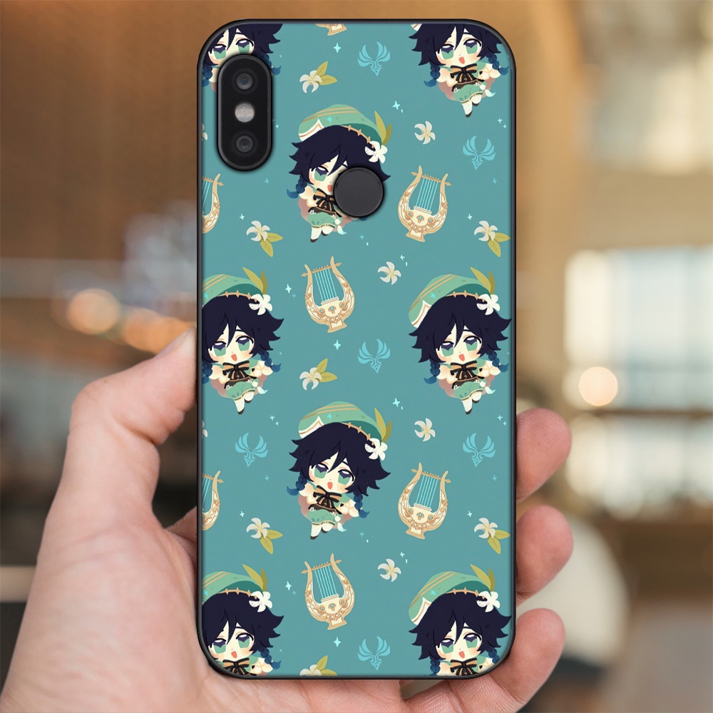 Ốp lưng Xiaomi Redmi Note 5, Note 5 Pro viền đen in hình Venti Genshin Impact