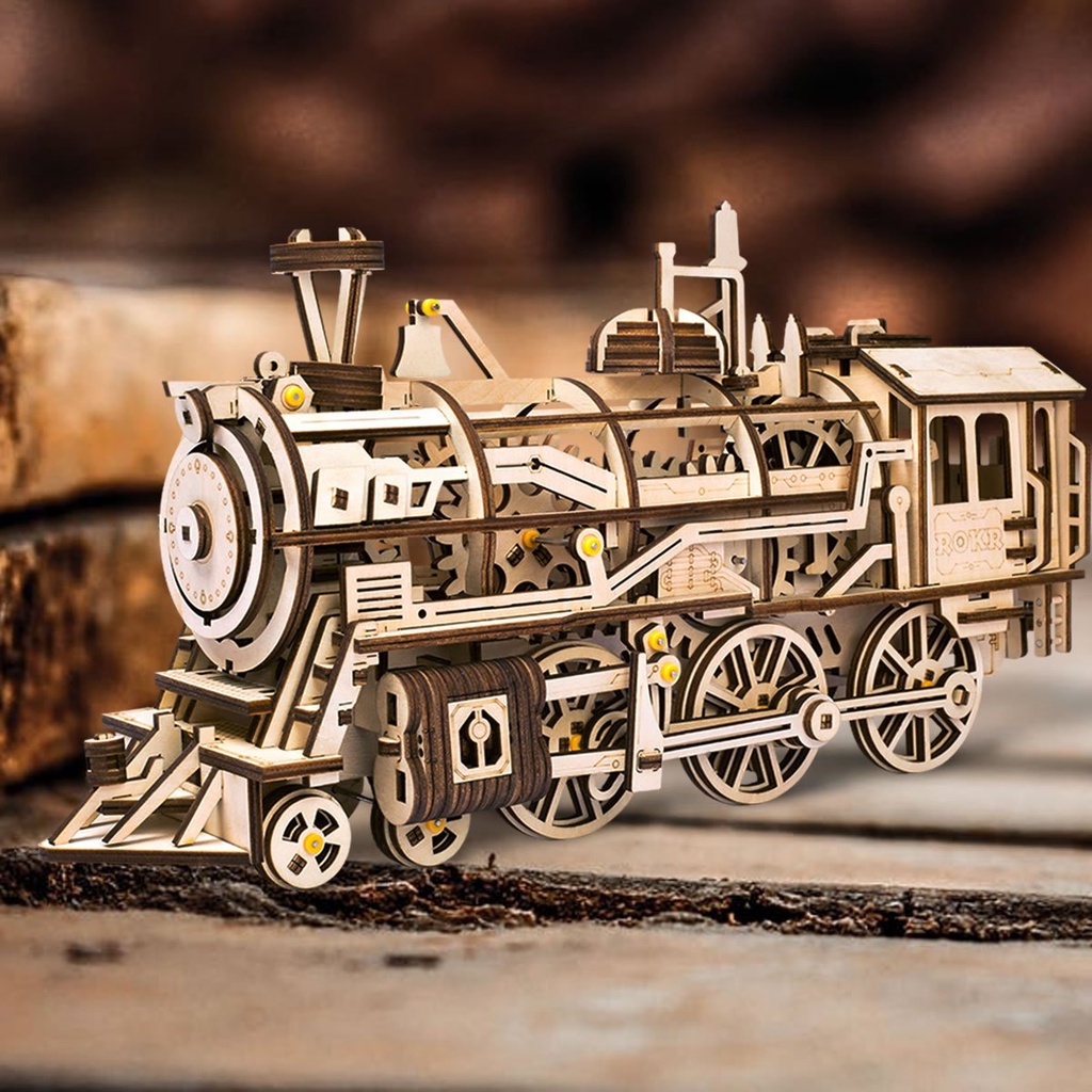 Mô hình Cơ động học Đầu Máy Xe Lửa Robotime Locomotive LK701