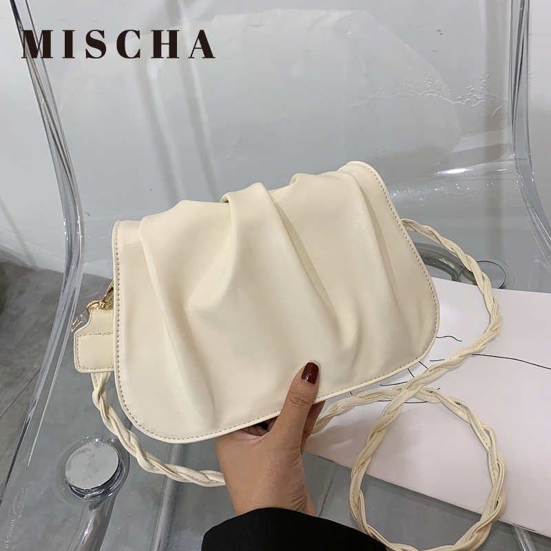 Mischa Túi Xách Đeo Vai Hình Vuông Cỡ Nhỏ Màu Trơn Chất Liệu PU Thời Trang Xinh Xắn