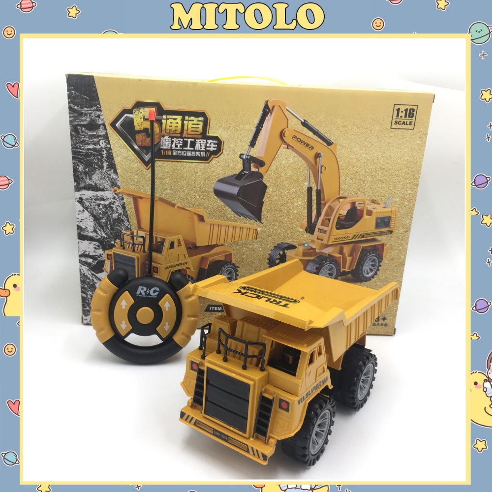 Ô tô điều khiển từ xa Mitolo xe điều khiển từ xa mô hình xe công trình đồ chơi X1012