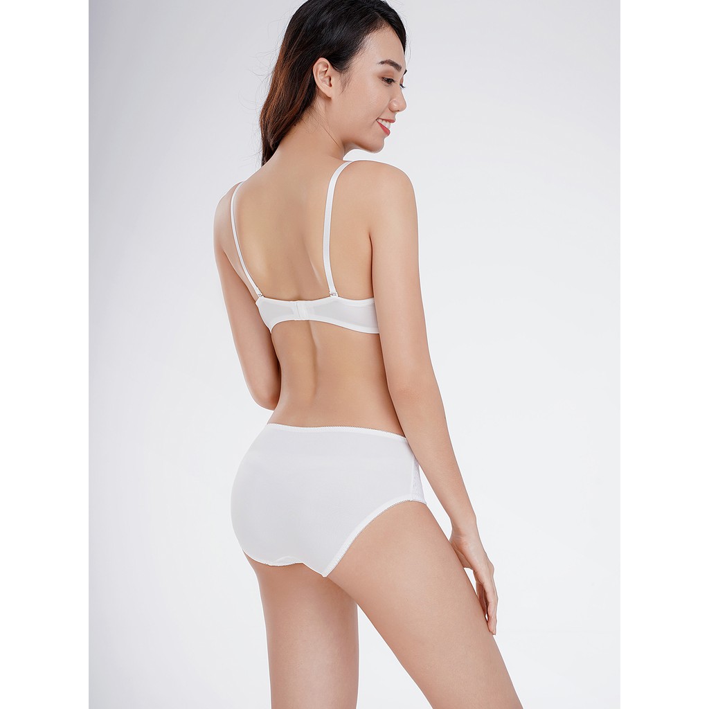 Quần lót Misaki trơn phối ren dáng cơ bản-6229
