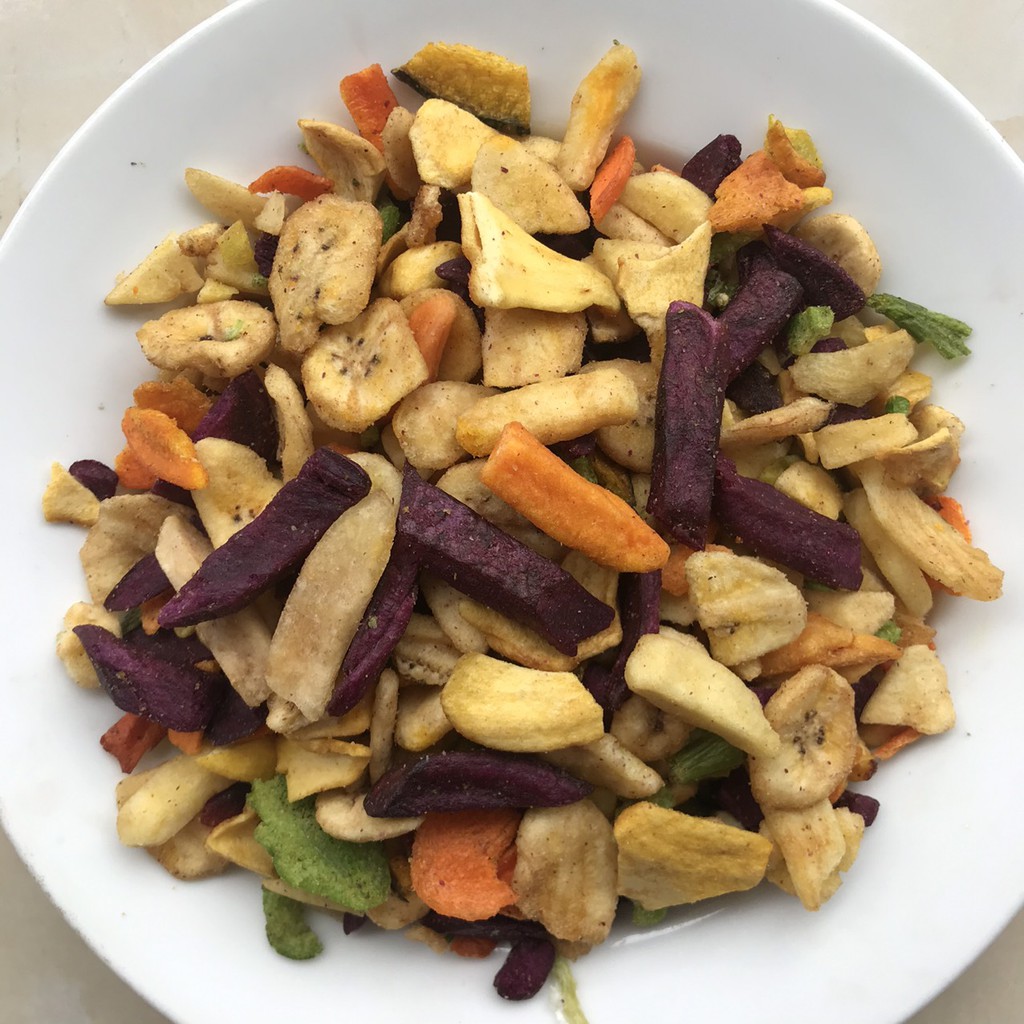 Trái cây sấy thập cẩm vụn đủ vị 500g Lê Hải, giòn rụm, không hôi dầu